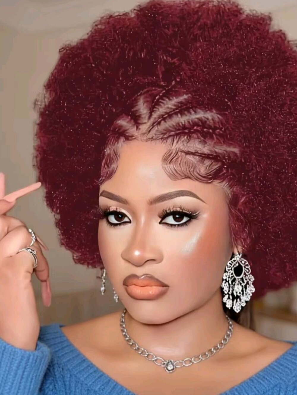 Women's 13×4 Lace Front Braided Wig Human Hair 6" Inch